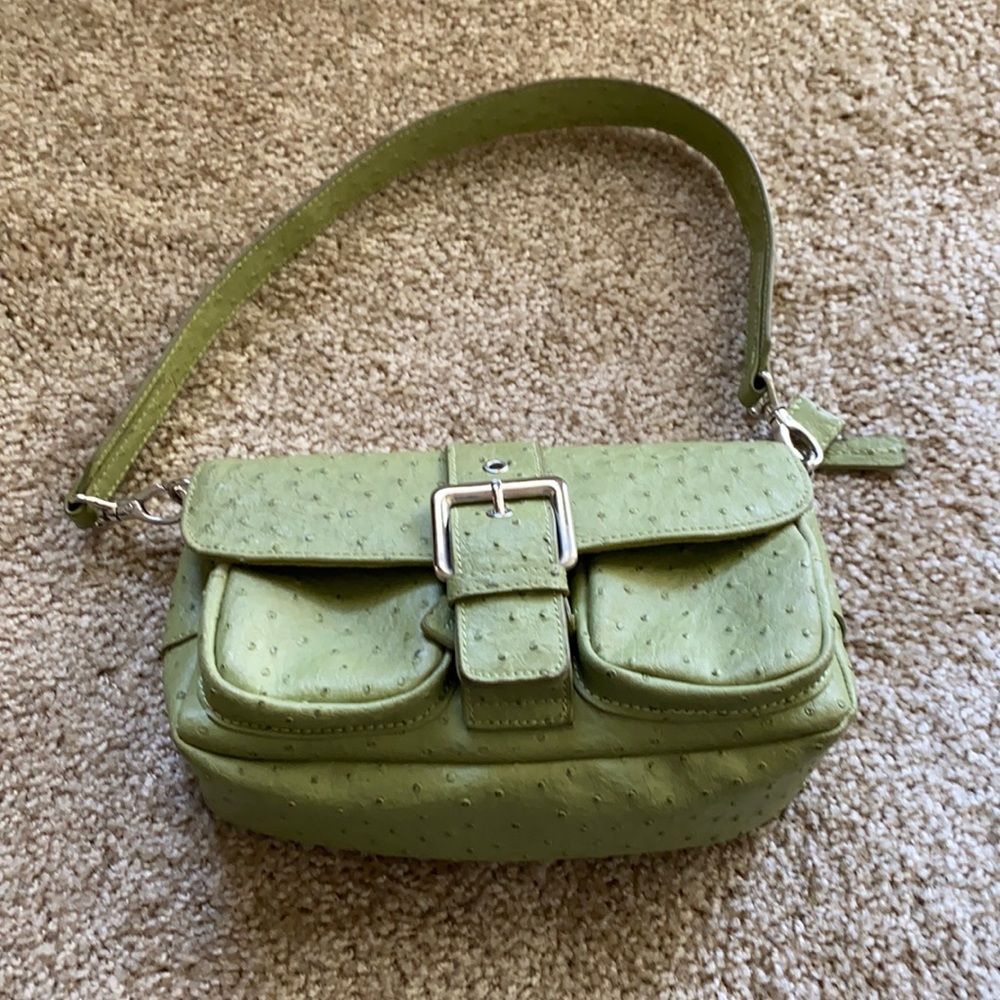Super cute mini should green purse silver clips
